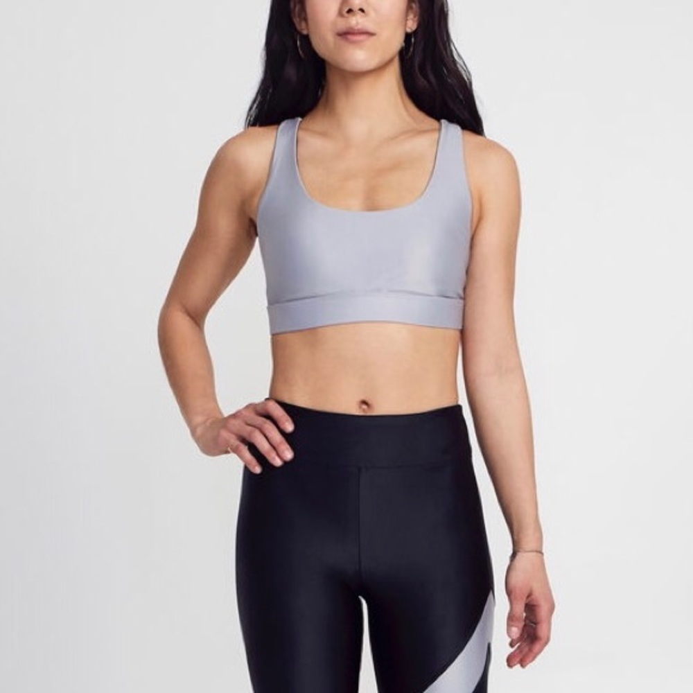 NWT Koral Fame Energy silver sports bra